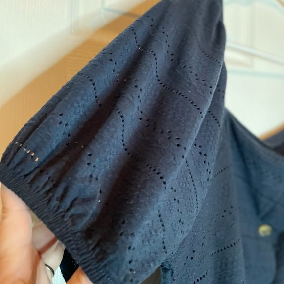 Blue Puffy Sleeve Blouse with Square Neck (22/24) - Picture 2 of 3